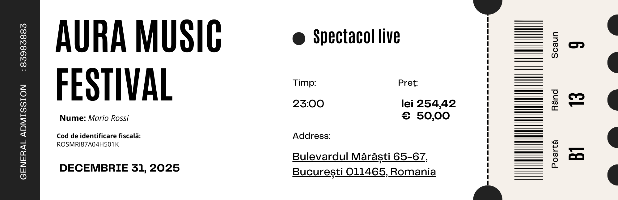 General Admission – Biglietto Ufficiale