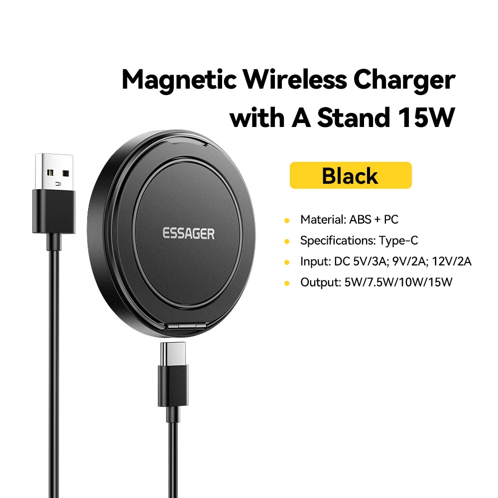 Caricabatterie Wireless Magnetico Pieghevole ESSAGER 3-in-1